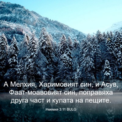 Picture 03 - Неемия 3:11 BULG - А Мелхия, Харимовият син, и - Bible Verse Picture