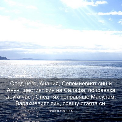 Picture 03 - Неемия 3:30 BULG - След него, Анания, - Bible Verse Picture