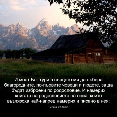 Picture 03 - Неемия 7:5 BULG - И моят Бог тури в сърцето - Bible Verse Picture