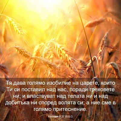 Picture 03 - Неемия 9:37 BULG - Тя дава голямо изобилие на - Bible Verse Picture