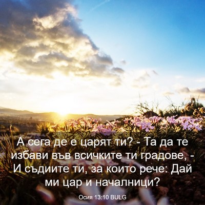 Picture 03 - Осия 13:10 BULG - А сега де е царят ти? - Та да - Bible Verse Picture