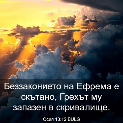 Picture 03 - Осия 13:12 BULG - Беззаконието на Ефрема е - Bible Verse Picture