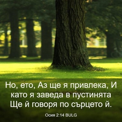Picture 03 - Осия 2:14 BULG - Но, ето, Аз ще я привлека, И - Bible Verse Picture