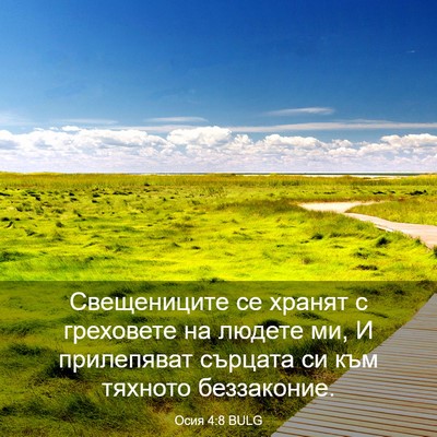 Picture 03 - Осия 4:8 BULG - Свещениците се хранят с - Bible Verse Picture