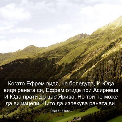 Picture 03 - Осия 5:13 BULG - Когато Ефрем видя, че - Bible Verse Picture