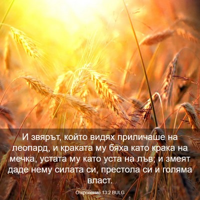Picture 03 - Откровение 13:2 BULG - И звярът, който видях - Bible Verse Picture