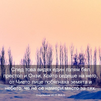 Picture 03 - Откровение 20:11 BULG - След това видях един голям - Bible Verse Picture