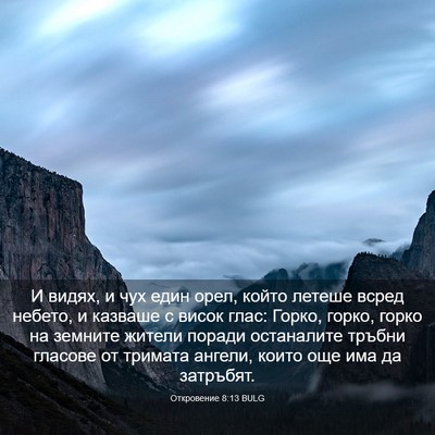 Picture 03 - Откровение 8:13 BULG - И видях, и чух един орел, - Bible Verse Picture