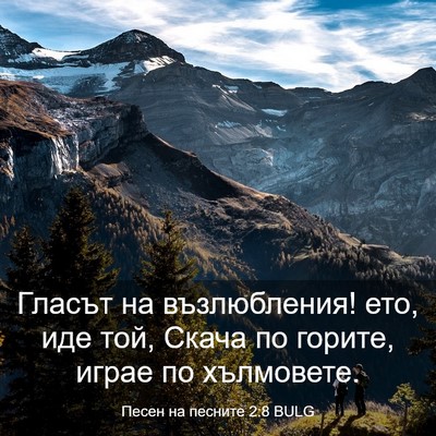 Picture 03 - Песен на песните 2:8 BULG - Гласът на възлюбления! ето, - Bible Verse Picture