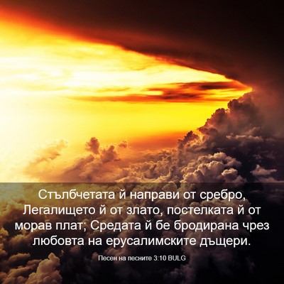 Picture 03 - Песен на песните 3:10 BULG - Стълбчетата й направи от - Bible Verse Picture