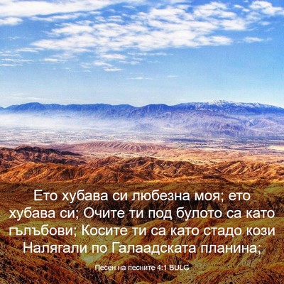 Picture 03 - Песен на песните 4:1 BULG - Ето хубава си любезна моя; - Bible Verse Picture