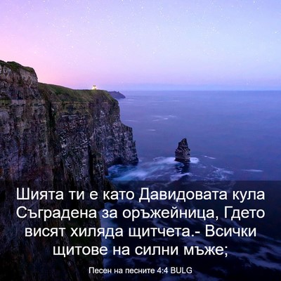 Picture 03 - Песен на песните 4:4 BULG - Шията ти е като Давидовата - Bible Verse Picture
