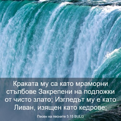 Picture 03 - Песен на песните 5:15 BULG - Краката му са като - Bible Verse Picture