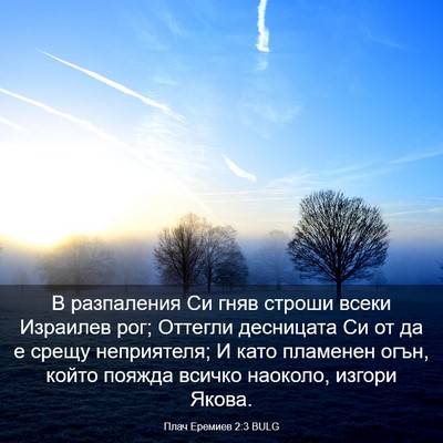 Picture 03 - Плач Еремиев 2:3 BULG - В разпаления Си гняв - Bible Verse Picture
