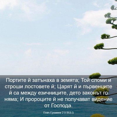 Picture 03 - Плач Еремиев 2:9 BULG - Портите й затънаха в - Bible Verse Picture