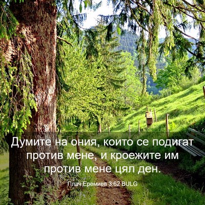 Picture 03 - Плач Еремиев 3:62 BULG - Думите на ония, които се - Bible Verse Picture