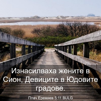 Picture 03 - Плач Еремиев 5:11 BULG - Изнасилваха жените в Сион, - Bible Verse Picture