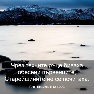 Picture 03 - Плач Еремиев 5:12 BULG - Чрез техните ръце биваха - Bible Verse Picture