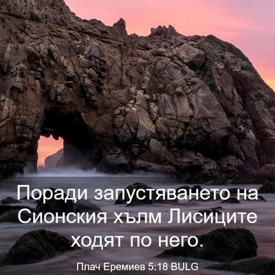 Picture 03 - Плач Еремиев 5:18 BULG - Поради запустяването на - Bible Verse Picture