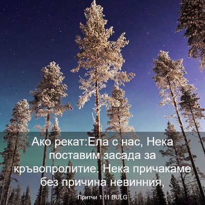 Picture 03 - Притчи 1:11 BULG - Ако рекат:Ела с нас, Нека - Bible Verse Picture