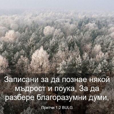 Picture 03 - Притчи 1:2 BULG - Записани за да познае - Bible Verse Picture