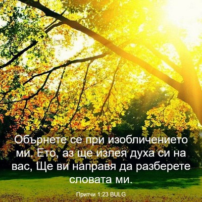 Picture 03 - Притчи 1:23 BULG - Обърнете се при - Bible Verse Picture