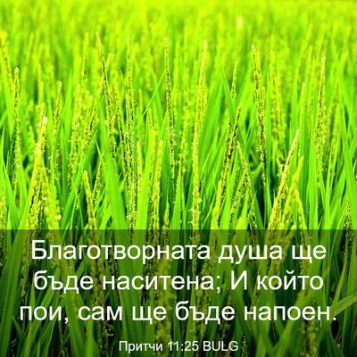 Picture 03 - Притчи 11:25 BULG - Благотворната душа ще бъде - Bible Verse Picture