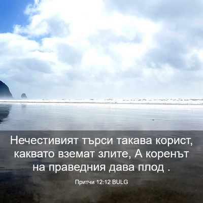 Picture 03 - Притчи 12:12 BULG - Нечестивият търси такава - Bible Verse Picture