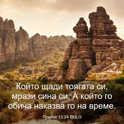 Picture 03 - Притчи 13:24 BULG - Който щади тоягата си, - Bible Verse Picture
