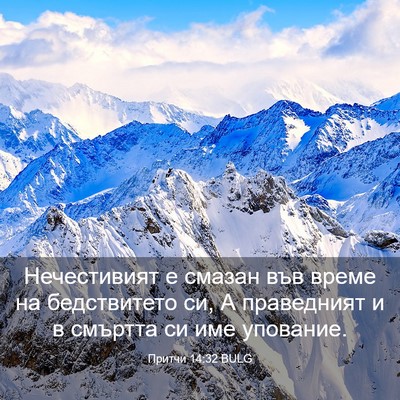 Picture 03 - Притчи 14:32 BULG - Нечестивият е смазан във - Bible Verse Picture