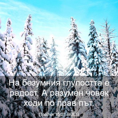 Picture 03 - Притчи 15:21 BULG - На безумния глупостта е - Bible Verse Picture