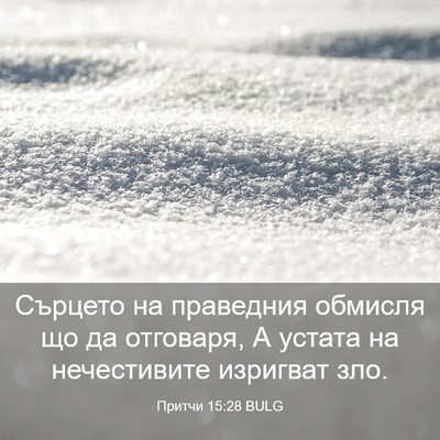 Picture 03 - Притчи 15:28 BULG - Сърцето на праведния - Bible Verse Picture