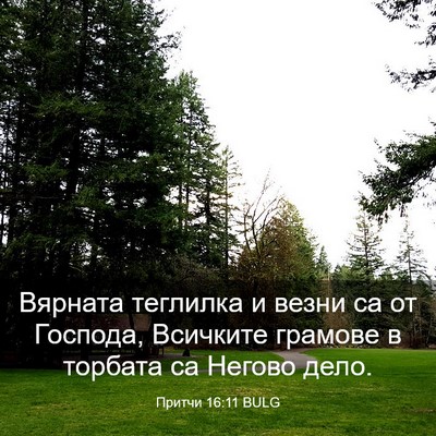 Picture 03 - Притчи 16:11 BULG - Вярната теглилка и везни - Bible Verse Picture