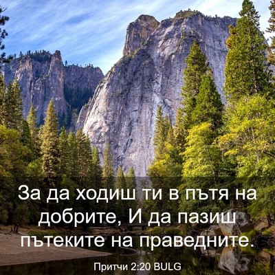 Picture 03 - Притчи 2:20 BULG - За да ходиш ти в пътя на - Bible Verse Picture