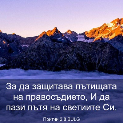 Picture 03 - Притчи 2:8 BULG - За да защитава пътищата на - Bible Verse Picture