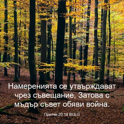Picture 03 - Притчи 20:18 BULG - Намеренията се - Bible Verse Picture
