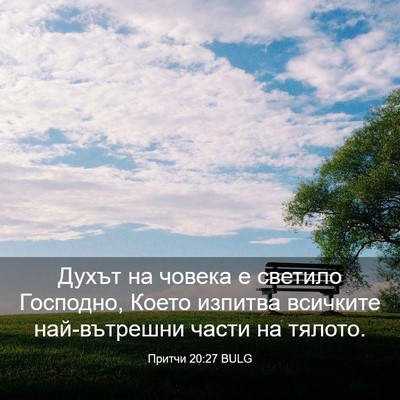 Picture 03 - Притчи 20:27 BULG - Духът на човека е светило - Bible Verse Picture