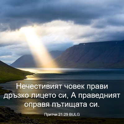 Picture 03 - Притчи 21:29 BULG - Нечестивият човек прави - Bible Verse Picture