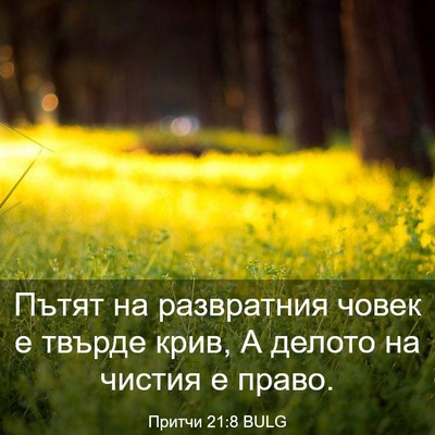 Picture 03 - Притчи 21:8 BULG - Пътят на развратния човек - Bible Verse Picture
