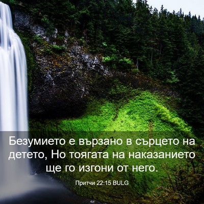 Picture 03 - Притчи 22:15 BULG - Безумието е вързано в - Bible Verse Picture