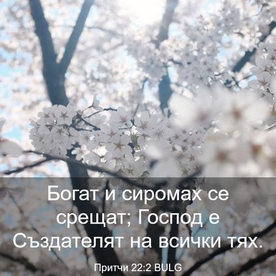 Picture 03 - Притчи 22:2 BULG - Богат и сиромах се срещат; - Bible Verse Picture