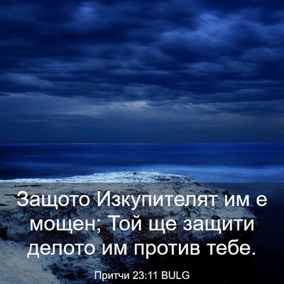 Picture 03 - Притчи 23:11 BULG - Защото Изкупителят им е - Bible Verse Picture