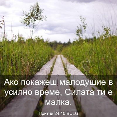Picture 03 - Притчи 24:10 BULG - Ако покажеш малодушие в - Bible Verse Picture