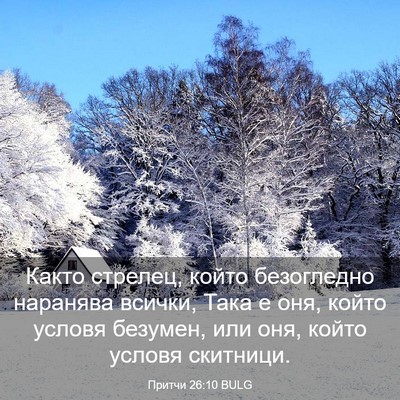 Picture 03 - Притчи 26:10 BULG - Както стрелец, който - Bible Verse Picture