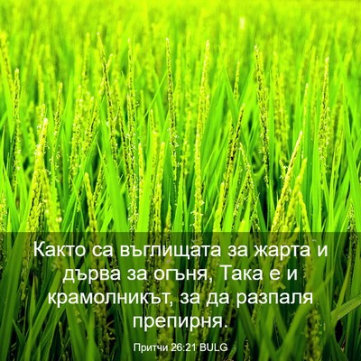 Picture 03 - Притчи 26:21 BULG - Както са въглищата за - Bible Verse Picture