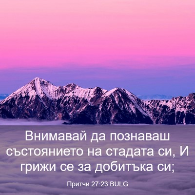 Picture 03 - Притчи 27:23 BULG - Внимавай да познаваш - Bible Verse Picture