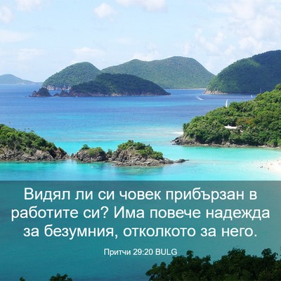 Picture 03 - Притчи 29:20 BULG - Видял ли си човек - Bible Verse Picture