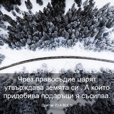 Picture 03 - Притчи 29:4 BULG - Чрез правосъдие царят - Bible Verse Picture