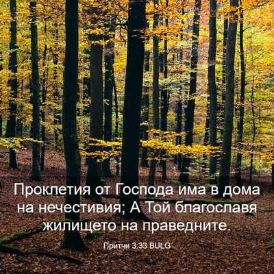 Picture 03 - Притчи 3:33 BULG - Проклетия от Господа има в - Bible Verse Picture