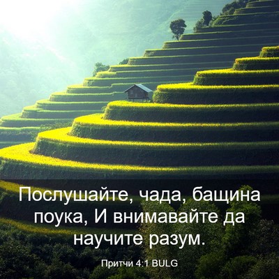 Picture 03 - Притчи 4:1 BULG - Послушайте, чада, бащина - Bible Verse Picture